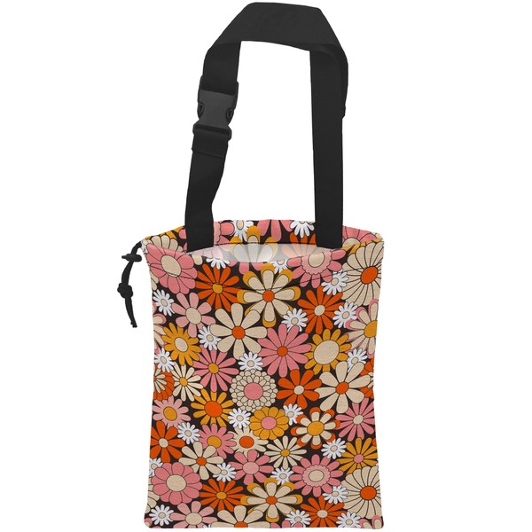 ghatobty Car Trash Bag Vintage Groovy Flowers Car Garbage Bag