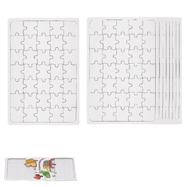 oooaooo Pack of 10 Blank Puzzles, Creative Mini Puzzles for Children's Birthday Parties and Art Projects for Painting Motifs and Playing Children's Birthday Parties Easy to Colour (15 x 10 cm)
