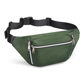 SUIKIHUM Fanny Pack for Men Women, Waterproof Nylon Anti Theft Waist Bag for Travel Hiking Running Sports Belt Bag (Green)