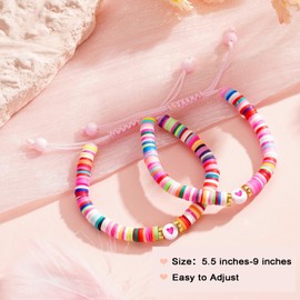 Esmoly Friendship Bracelet Best Friend Bracelet Sister Bracelet Relationship Bracelets Bff Bracelets for 2 Girls Friendship Gifts for Women Kids Girls (Colorful)