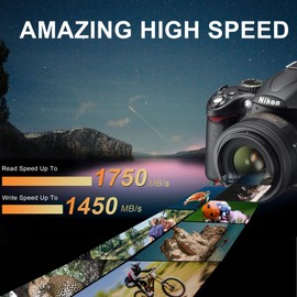 KINGDATA 512GB CFexpress Type B Memory Card, Up to 1750MB/s Read, RAW 8K Video and Photo, CF Express Memory Cards for Cameras