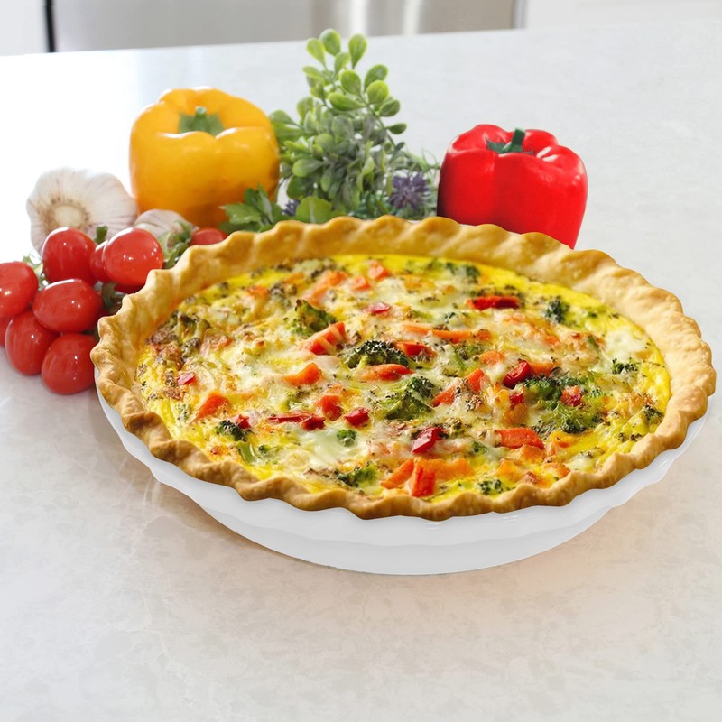 Chantal 9.5-inch Deep Pie Dish, White