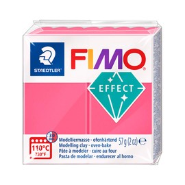 STAEDTLER 8020-204 FIMO Effect Oven-Hardening Polymer Modelling Clay - Translucent Red (57g)