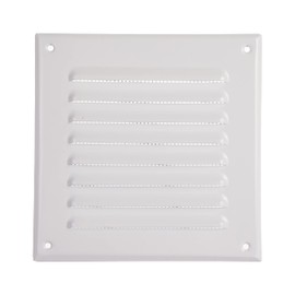 Vent Systems 5 x 5 Inch (Inner) White Vent Cover - Square Metal HVAC Return Air Grille with Mesh Screen - Register Wall Vent Duct Grill - Outdoor, Indoor, Crawlspace Exhaust Ventilation