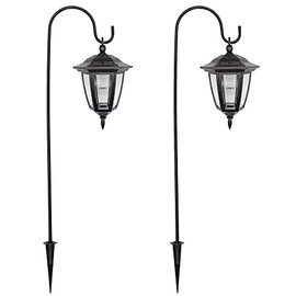 Maggift 34 Inch Hanging Solar Lights Dual Use Shepherd Hook Lights with 2 Shepherd Hooks Outdoor Solar Coach Lights, 2 Pack