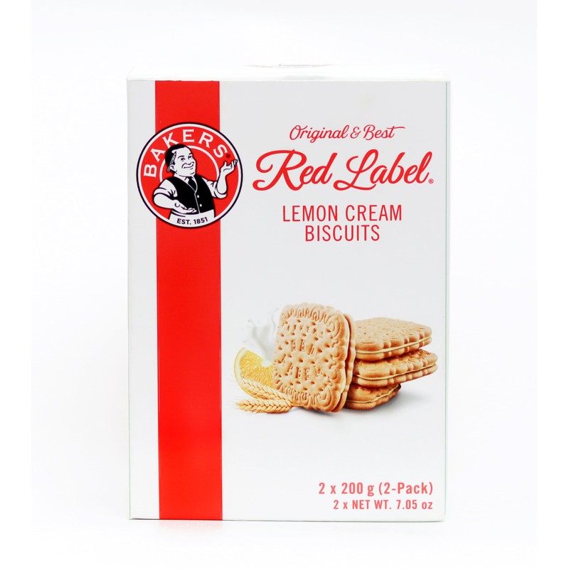 Bakers Red Label Lemon Creams Biscuits (200g) - Pack of