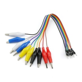 Longdex 20PCS 8 Inch Jumper Wire Male to Alligator Clip, 20cm Jumper Wire Female to Crocodile Clip for Test Lead Arduino Raspberry pi