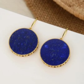 Blue Golden Luxury Earrings Jewelry Women Girls Fashion Gift New