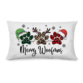 BitKan Christmas Lumbar Pillow Covers 12x20 - Dog Room Decor, Dog Throw Pillow Covers, Christmas Dog Decor, Dog Christmas Decorations, Dog Decorations, Dog Home Decor