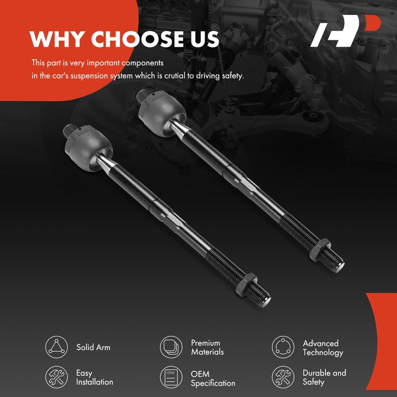 A-Premium 2 x Front Inner Tie Rod Ends, Compatible with