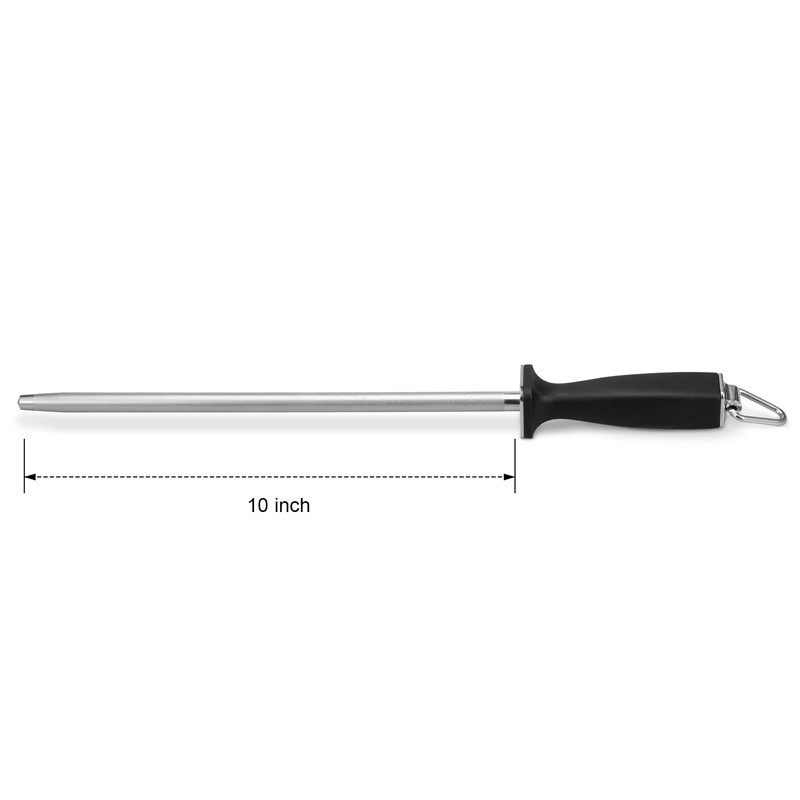 Superior Knife Sharpening Rod, 10 Inch Professional Diamond Brushed Sharpening