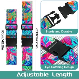 TONJOY Luggage Straps for Suitcases Strap Belt - Adjustable Luggage Accessories Connector Identifiers Over Handle with Buckle Nylon for Sleeping Bag Car Seat Travel,2 Pack (Leave)