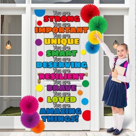 3D Colorful Classroom Door Decorations Affirmation Station Positive Saying Accent Cutouts Motivational You are Door Bulletin Board Set for Back to School Classroom Office Home Wall Doors Supplies