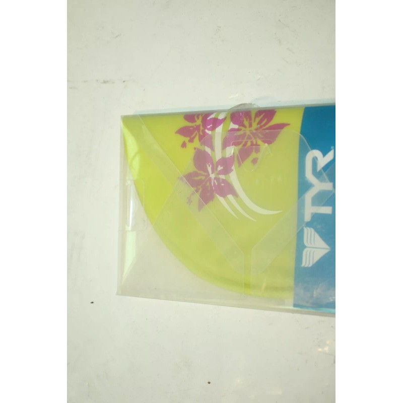 TYR NEW TYR Swimming Silicone Swim Cap Flowers Green Pink