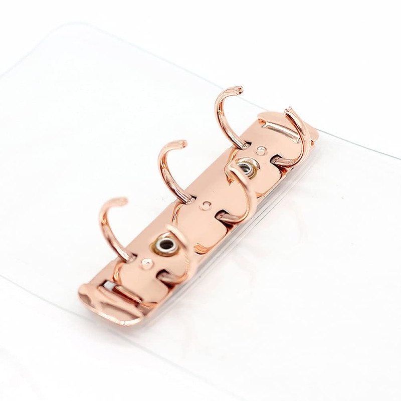 JIHUOO Mini Transparent 3 Ring Binder Covers Clear PVC Loose