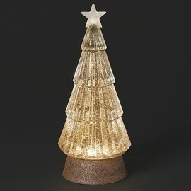 Roman Lighted Swirl Tree Glitter Base, Gold, 12-inch Height, Plastic