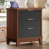 AOGLLATI Fluted Night Stand with Charging Station and 3 Drawers,