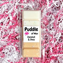 Puddle of Wax - Coconut & Shea Soy Wax Melt Snap Bar - 50g - Calm & Relaxing Scent - Vegan Friendly - Made in the UK
