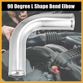 Partuto OD 2" 51mm Leg Length 4" 100mm Aluminum Alloy Tube Intercooler Pipe 90 Degree Bend Elbow Air Intake Tube Silver Tone for Car Durable Material Replacement