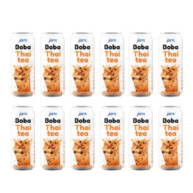 Jans Boba Milk Tea (Pack of 12, Thai Tea)