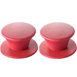 JoyTube Universal Pot Pan Lids Replacement Knob, Silicone Heat Resistant Pan Cover Holding Handles BPA Free Dishwasher Safe Fits Skillets and Kitchen Cookware (Pack of Two-Red)