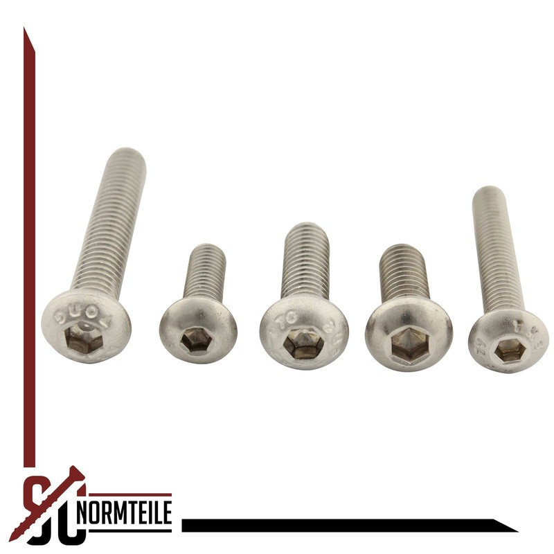 SC-Normteile SC7380-1 Rounded Head Screws with Hexagon Socket - M4