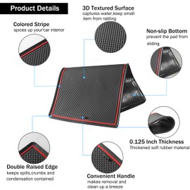 SENSHINE Cup Holder Insert for Toyota Sienna Accessories 2024 2023 2022 2021 Center Console Liner Door Pocket Non-Slip Anti Dust Pad Premium Interior 25Pcs Set (Red Trim)