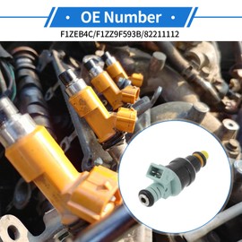 X AUTOHAUX 1 Pcs No.F1ZEB4C/F1ZZ9F593B/82211112 Fuel Injector for Ford F150 F250 F350 E150 E250 E350 4.9L 1993-1996 Car Engine Flow Match Fuel Nozzle