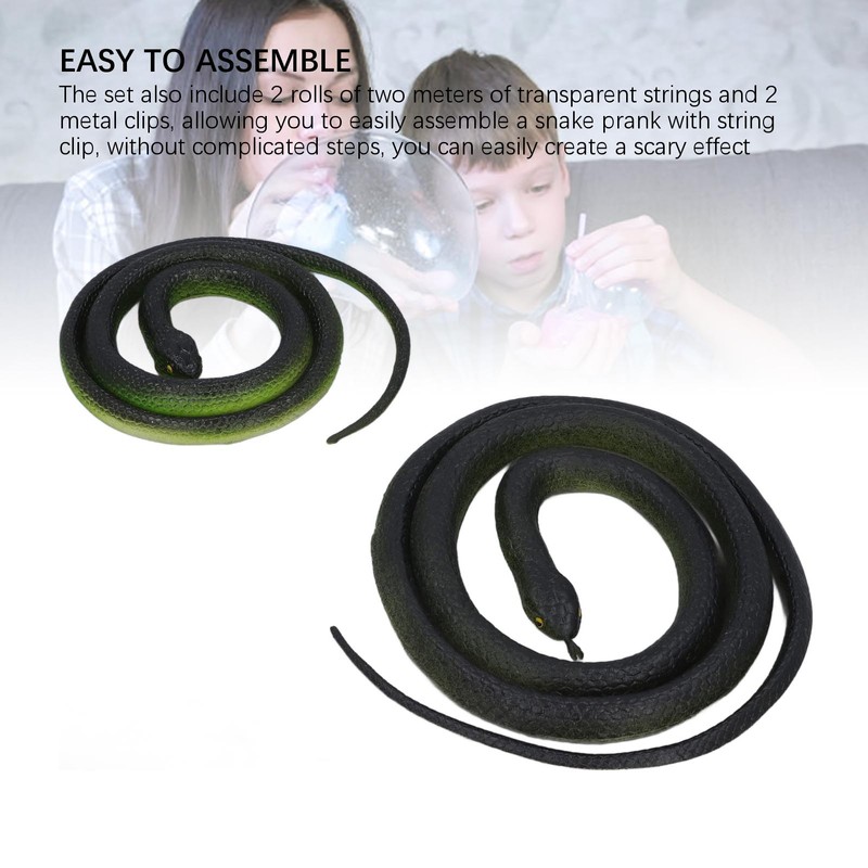 2 Set Snake Prank with String Clip Lifelike Adult Clip