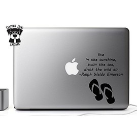 Ralph Waldo Emerson Quote Flip Flops 5 Inches Vinyl Decal Sticker for MacBook Air Pro Laptop Notebook Auto Great Gift Mac PC Computer