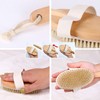 Quiet&Far 3 Pack Wood Dry Body Brushes, Shower Brush Wet,Dry