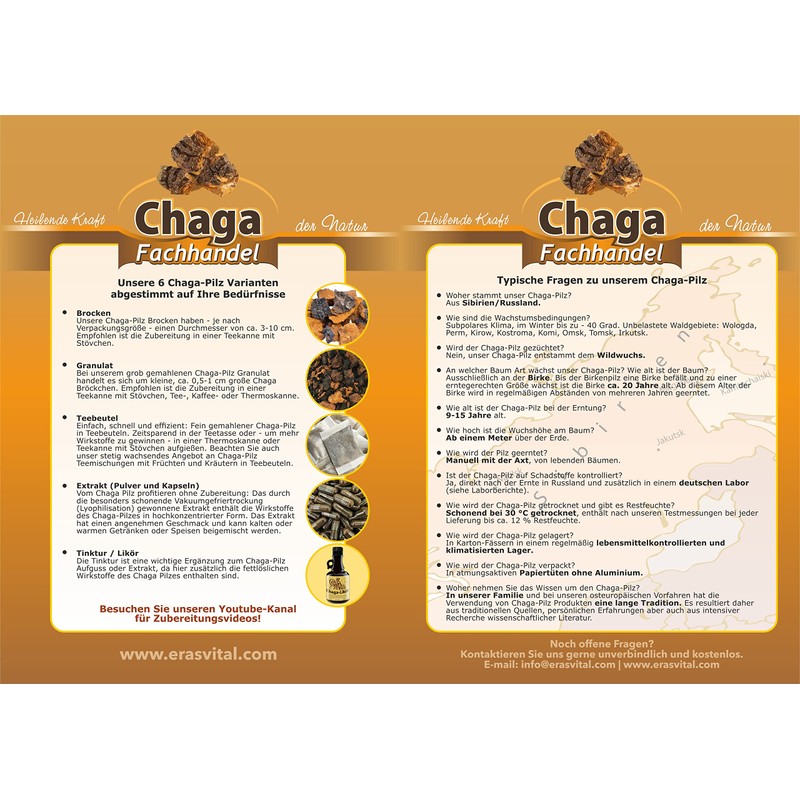 Chaga Mushroom Coarsely Ground Wild Collected in the Forests of