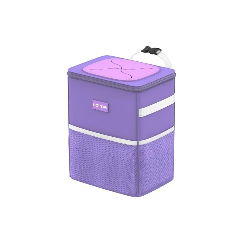 HOTOR Car Trash Can with Lid and Storage Pockets, 100%