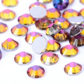 novani Flatback Rhinestones Non Hotfix Rhinestones for Crafts Glass Nail Rhinestones Nail Gems Crystals Rhinestones for Makeup Bags Shoes Decoration DIY(SS6,1440pcs,Blue Flame)