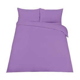 EGYPTO Polycotton Lilac King Duvet Cover Set - Soft, Breathable Anti-Allergic Bedding Set - with Comfortable Pillow Cases for Bed (King, Lilac)