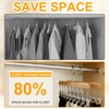 Closet Organizer with 10 Clips, 2 Pack Wooden Hanging Storage