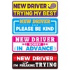 4pcs New Driver Magnet, 9.06x3.15 Inch Reflective Magnetic Novice Driver