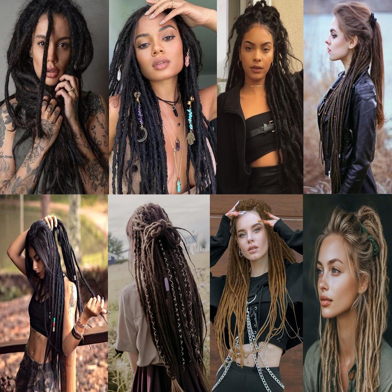 Mscat 24 Inch Dreadlock Extensions 20 Strands Copper Red Soft