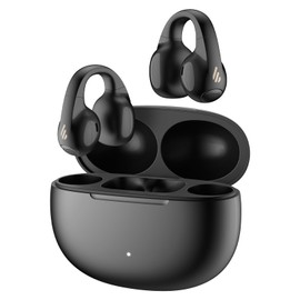 Edifier Open Ear True Wireless Earbuds, Bluetooth 5.4 and 28 Hours Playtime AI Noise Cancelling Microphone, Multi-Point Connection & IP56 Waterproof Lightweight for Gym - Black