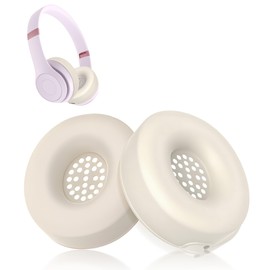 Seltureone Earpads Cover Compatible with Beats Solo 4 Wireless On-Ear Headphones, Silicone Protective Earpad Cover Sweatproof Hand Washable Accessories Compatible with Beats Solo 4 Ear Pads, Beige