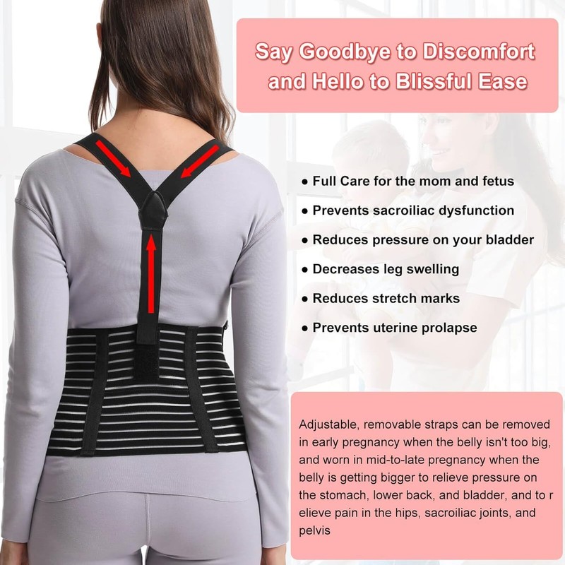 BYVCUI 5 in 1 Pregnancy Support Belt, Pregnancy Seat Belt