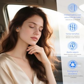 LUHI Tapones Auditivos para Dormir,Tapones Oidos Ruido Dormir, Tapones Oídos de Silicona,Aislamiento acústico de circuito cerrado y reducción de ruido. Reduce el ruido hasta 35 decibelios