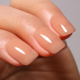 Firedeep Jelly Creme Beige Gel Nail Polish 16ml Sheer Beige Nail Polish UV/LED Soak Off Gel Polish for Spring Summer 1Pcs