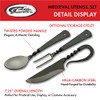 SZCO Supplies 7.25" Hand-Forged Medieval Cutlery Set – Carbon Steel