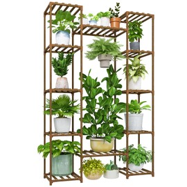 GENTINGBRO 62.2“ Tall Plant Stand Indoor Outdoor Large Plant Shelf Wood Hanging Plant Holder Table Rack Window Corner Tiered Plant Stands for Multiple Plants for Living Room Garden Balcony Patio