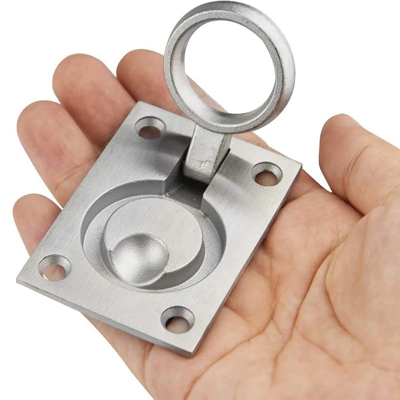 Mesee 2 Packs Flush Ring Pull Handle with Mount Screws