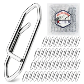 PROBITE 50PCS-Fishing Power Speed Clips - Stainless Steel Snap Swivels Fishing Tackle for Saltwater & Freshwater - Quick Change Fishing Swivels & Snaps for Lures & Fishing Line