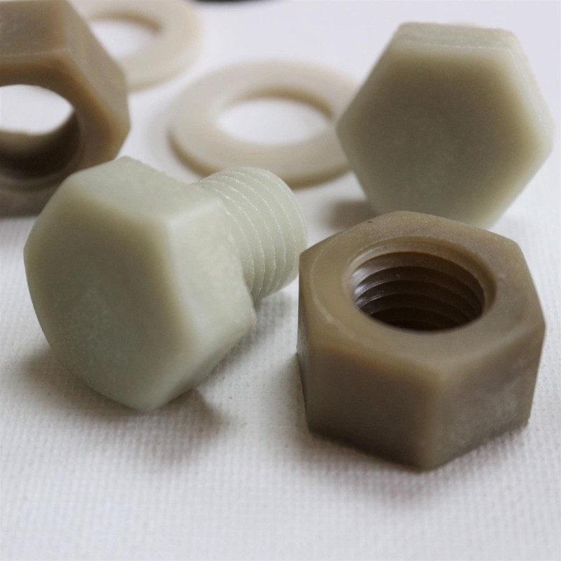 10 x Glass Filled Reinforced Super Nylon Hex Head, M16