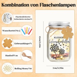 Hiipeefeel Wish Fulfiller Money Gifts Packaging, LED Bottle Light, Birthday, Christmas, Youth Consecration Travel, Confirmation Gifts, Funny Birthday Gift for Women, Men, Girlfriend