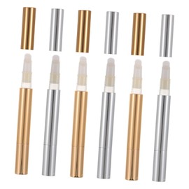Baluue 6pcs 3ml Gold Silver Plastic Lip Gloss Tube Tint Pen Makeup Empty Container
